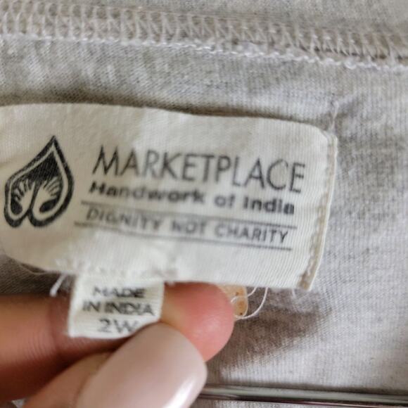 Marketplace Handwork of India Womens Embroidered Kimono Cardigan size 2X Cotton - Picture 10 of 11